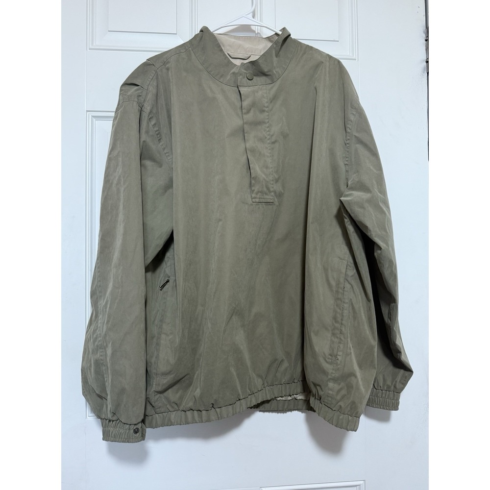Glen Echo‎ Vintage Golf Olive Green  Windbreaker Size Large